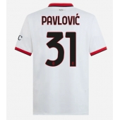 Billige AC Milan Strahinja Pavlovic #31 Udebanetrøje 2024-25 Kort ærmer