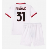 Billige AC Milan Strahinja Pavlovic #31 Udebanetrøje Børn 2024-25 Kort ærmer (+ bukser)