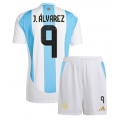 Billige Argentina Julian Alvarez #9 Hjemmebanetrøje Børn Copa America 2024 Kort ærmer (+ bukser)