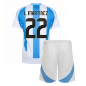 Billige Argentina Lautaro Martinez #22 Hjemmebanetrøje Børn Copa America 2024 Kort ærmer (+ bukser)