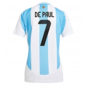 Billige Argentina Rodrigo De Paul #7 Hjemmebanetrøje Dame Copa America 2024 Kort ærmer