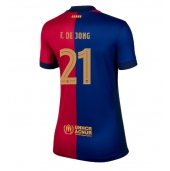 Billige Barcelona Frenkie de Jong #21 Hjemmebanetrøje Dame 2024-25 Kort ærmer