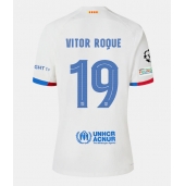 Billige Barcelona Vitor Roque #19 Udebanetrøje 2023-24 Kort ærmer