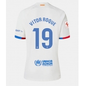 Billige Barcelona Vitor Roque #19 Udebanetrøje Dame 2023-24 Kort ærmer