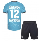 Billige Bayer Leverkusen Edmond Tapsoba #12 Tredje trøje Børn 2023-24 Kort ærmer (+ bukser)