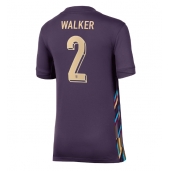 Billige England Kyle Walker #2 Udebanetrøje Dame EM 2024 Kort ærmer