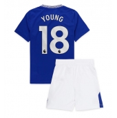 Billige Everton Ashley Young #18 Hjemmebanetrøje Børn 2024-25 Kort ærmer (+ bukser)