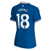 Billige Everton Ashley Young #18 Hjemmebanetrøje Dame 2023-24 Kort ærmer