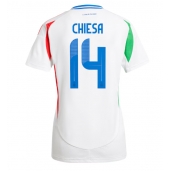 Billige Italien Federico Chiesa #14 Udebanetrøje Dame EM 2024 Kort ærmer