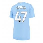 Billige Manchester City Phil Foden #47 Hjemmebanetrøje Dame 2023-24 Kort ærmer