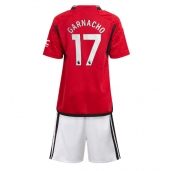 Billige Manchester United Alejandro Garnacho #17 Hjemmebanetrøje Børn 2023-24 Kort ærmer (+ bukser)