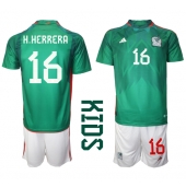 Billige Mexico Hector Herrera #16 Hjemmebanetrøje Børn VM 2022 Kort ærmer (+ bukser)