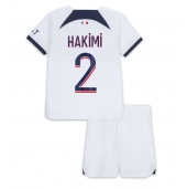 Billige Paris Saint-Germain Achraf Hakimi #2 Udebanetrøje Børn 2023-24 Kort ærmer (+ bukser)