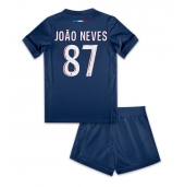 Billige Paris Saint-Germain Joao Neves #87 Hjemmebanetrøje Børn 2024-25 Kort ærmer (+ bukser)