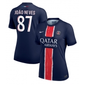 Billige Paris Saint-Germain Joao Neves #87 Hjemmebanetrøje Dame 2024-25 Kort ærmer