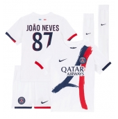 Billige Paris Saint-Germain Joao Neves #87 Udebanetrøje Børn 2024-25 Kort ærmer (+ bukser)