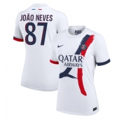 Billige Paris Saint-Germain Joao Neves #87 Udebanetrøje Dame 2024-25 Kort ærmer