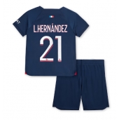 Billige Paris Saint-Germain Lucas Hernandez #21 Hjemmebanetrøje Børn 2023-24 Kort ærmer (+ bukser)