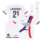 Billige Paris Saint-Germain Lucas Hernandez #21 Udebanetrøje Børn 2024-25 Kort ærmer (+ bukser)