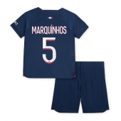 Billige Paris Saint-Germain Marquinhos #5 Hjemmebanetrøje Børn 2023-24 Kort ærmer (+ bukser)