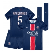 Billige Paris Saint-Germain Marquinhos #5 Hjemmebanetrøje Børn 2024-25 Kort ærmer (+ bukser)