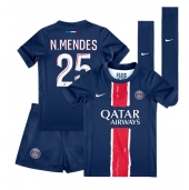 Billige Paris Saint-Germain Nuno Mendes #25 Hjemmebanetrøje Børn 2024-25 Kort ærmer (+ bukser)