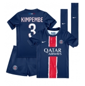 Billige Paris Saint-Germain Presnel Kimpembe #3 Hjemmebanetrøje Børn 2024-25 Kort ærmer (+ bukser)