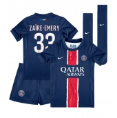 Billige Paris Saint-Germain Warren Zaire-Emery #33 Hjemmebanetrøje Børn 2024-25 Kort ærmer (+ bukser)