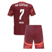 Billige RB Leipzig Antonio Nusa #7 Udebanetrøje Børn 2024-25 Kort ærmer (+ bukser)