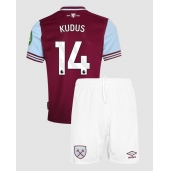 Billige West Ham United Mohammed Kudus #14 Hjemmebanetrøje Børn 2024-25 Kort ærmer (+ bukser)